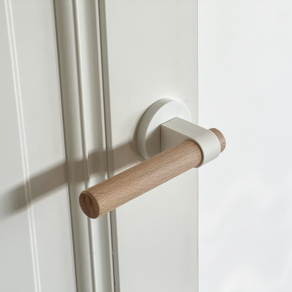 Poignée de porte Poignée en bois Poignée de porte Liste blanche 1