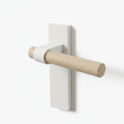 Deurklink Langschild Wit vierkant op model