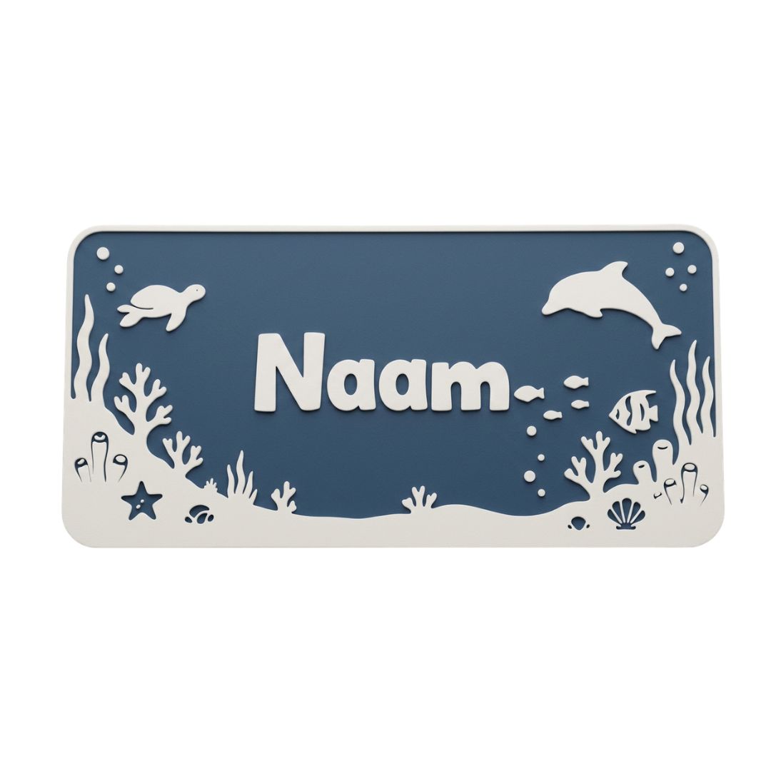 Gepersonaliseerd naambordje kinderkamer 3D geprint Wit